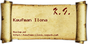 Kaufman Ilona névjegykártya